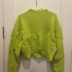 Aje Lime Green Women's Cowl Neck Sweater